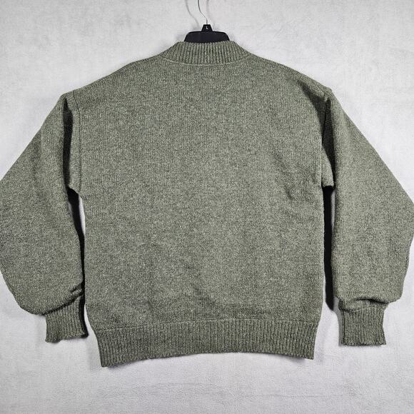 Vintage Cabelas Sweater Mens L XCR Wool Pullover Green Elbow Patch Lined Hunting - Picture 7 of 11